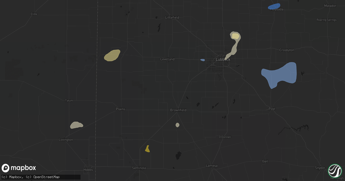 Hail map in Meadow, TX on September 19, 2026