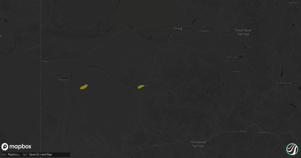 Hail map in Meeker, CO on September 19, 2026