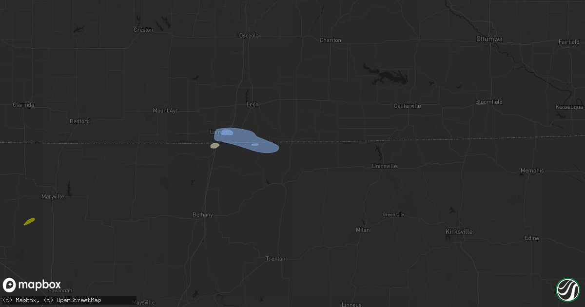 Hail map in Mercer, MO on September 19, 2026