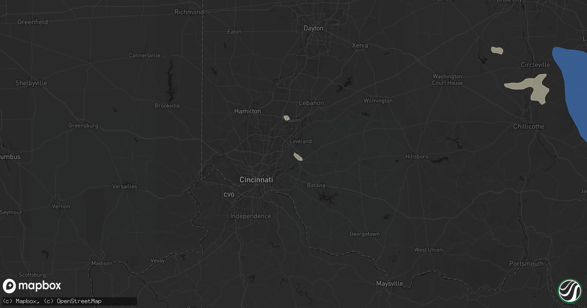 Hail map in Miamiville, OH on September 19, 2026