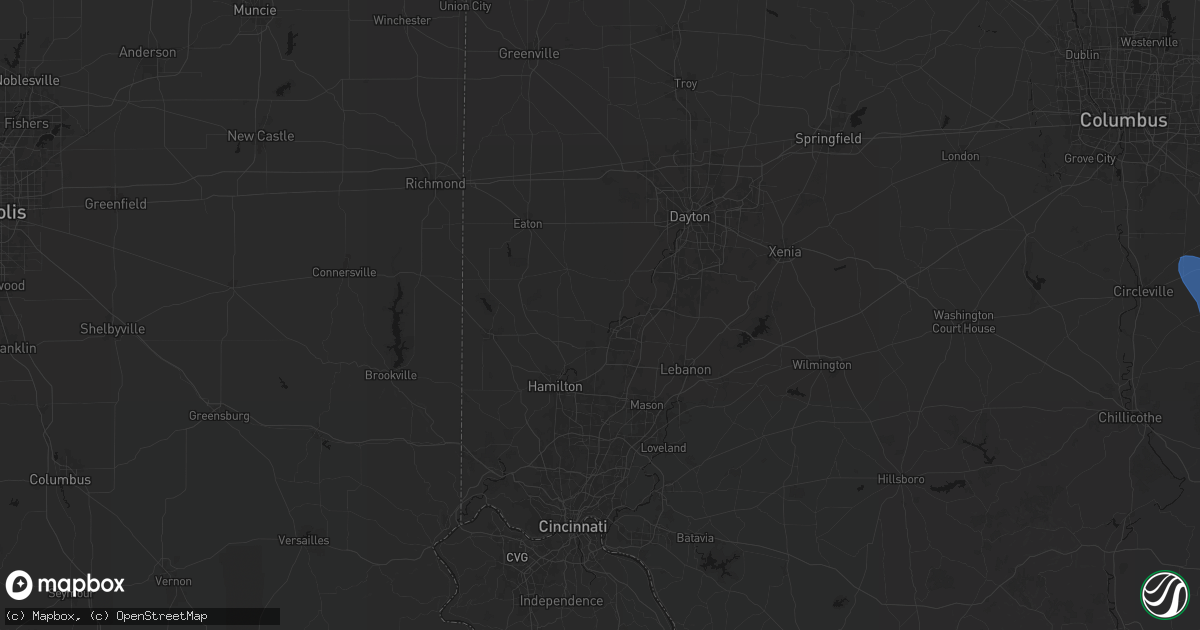 Hail map in Middletown, OH on September 19, 2026