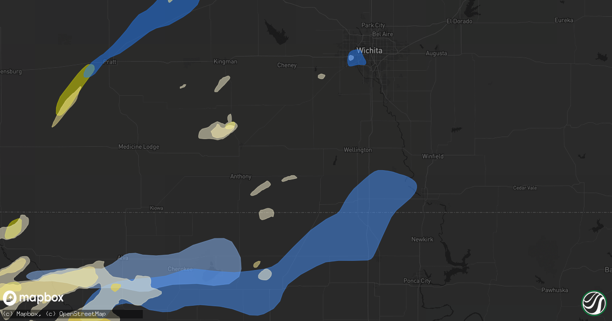 Hail map in Milan, KS on September 19, 2026