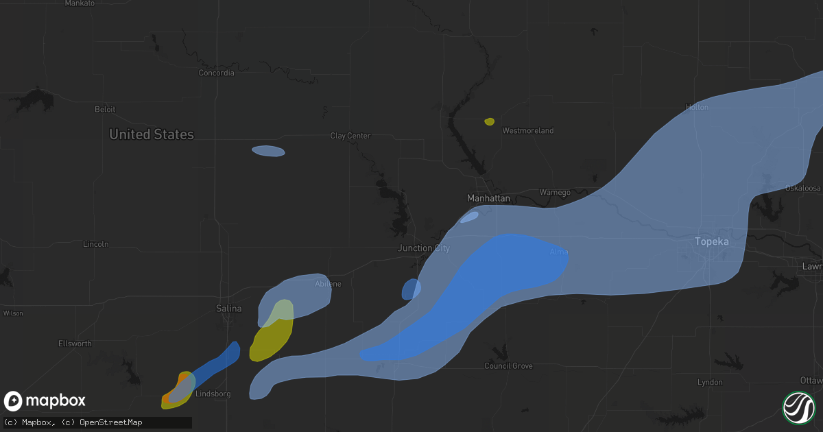 Hail map in Milford, KS on September 19, 2026