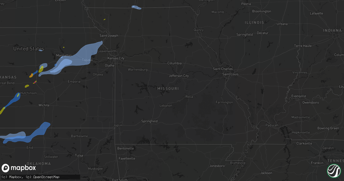 Hail map in Missouri on September 19, 2026