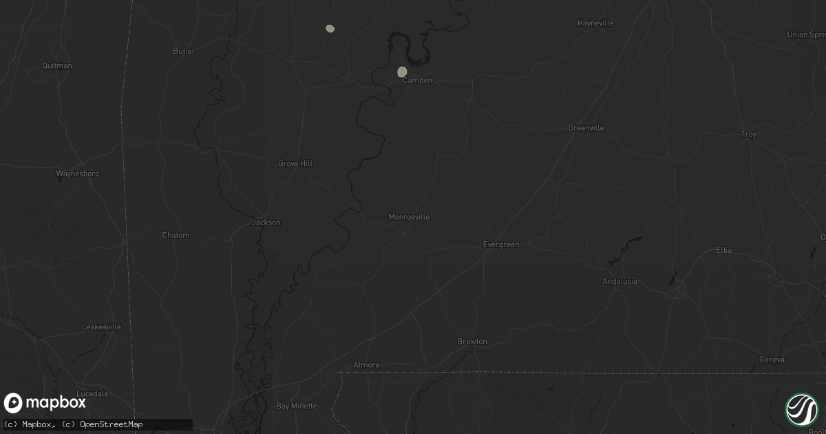 Hail map in Monroeville, AL on September 19, 2026