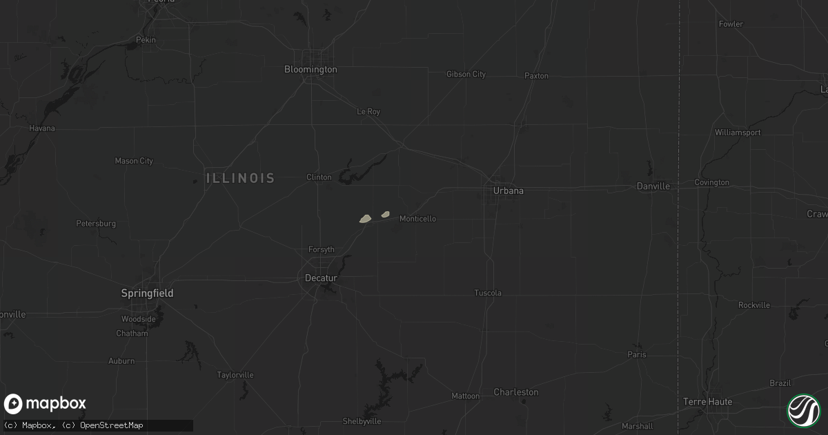 Hail map in Monticello, IL on September 19, 2026