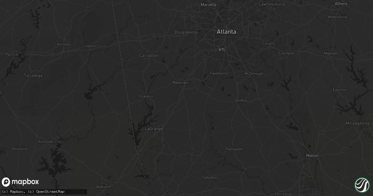 Hail map in Moreland, GA on September 19, 2026