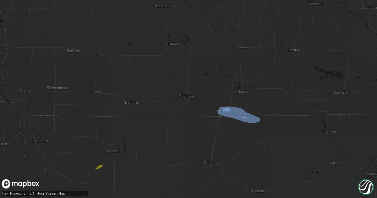 Hail map in Mount Ayr, IA on September 19, 2026