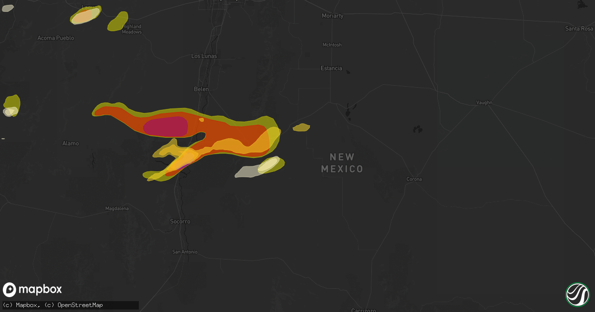 Hail map in Mountainair, NM on September 19, 2026