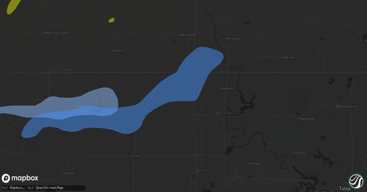 Hail map in Nardin, OK on September 19, 2026