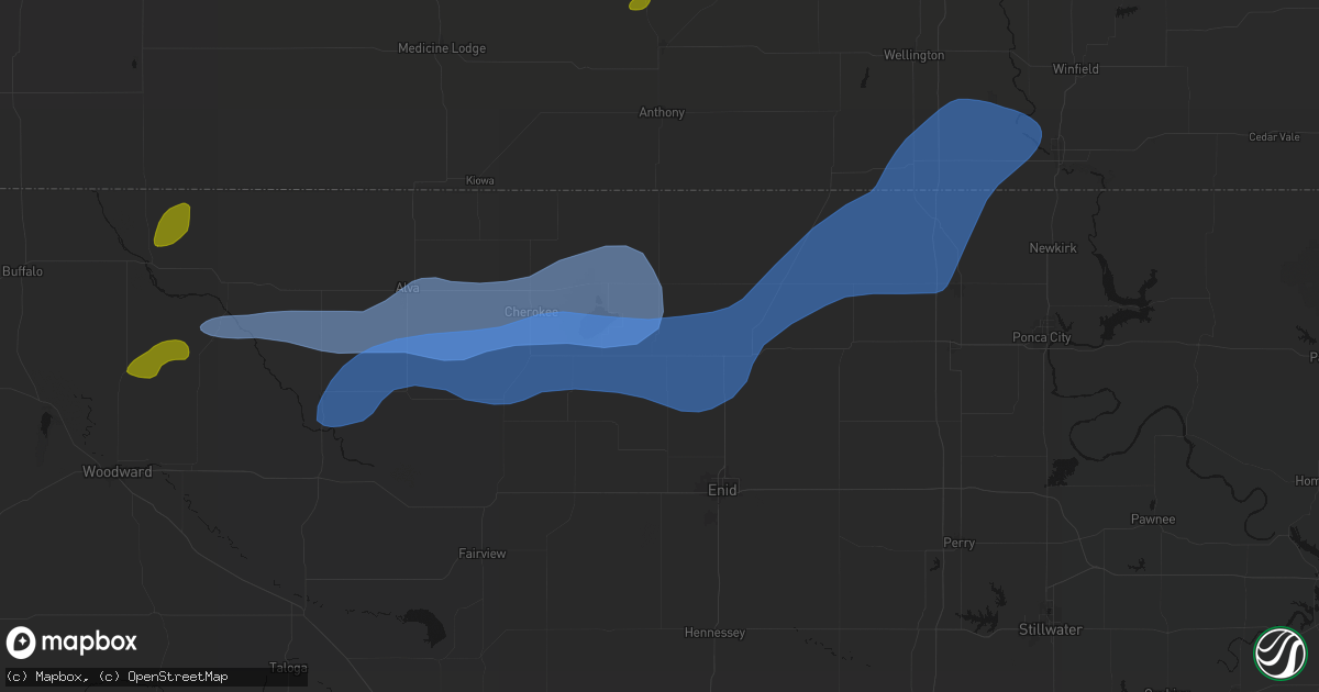 Hail map in Nash, OK on September 19, 2026