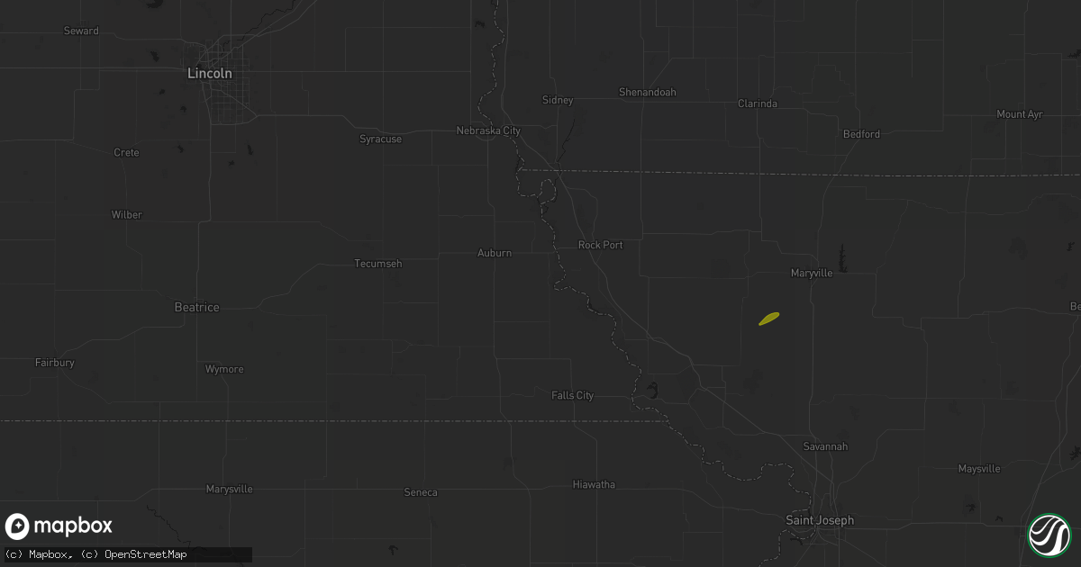 Hail map in Nemaha, NE on September 19, 2026