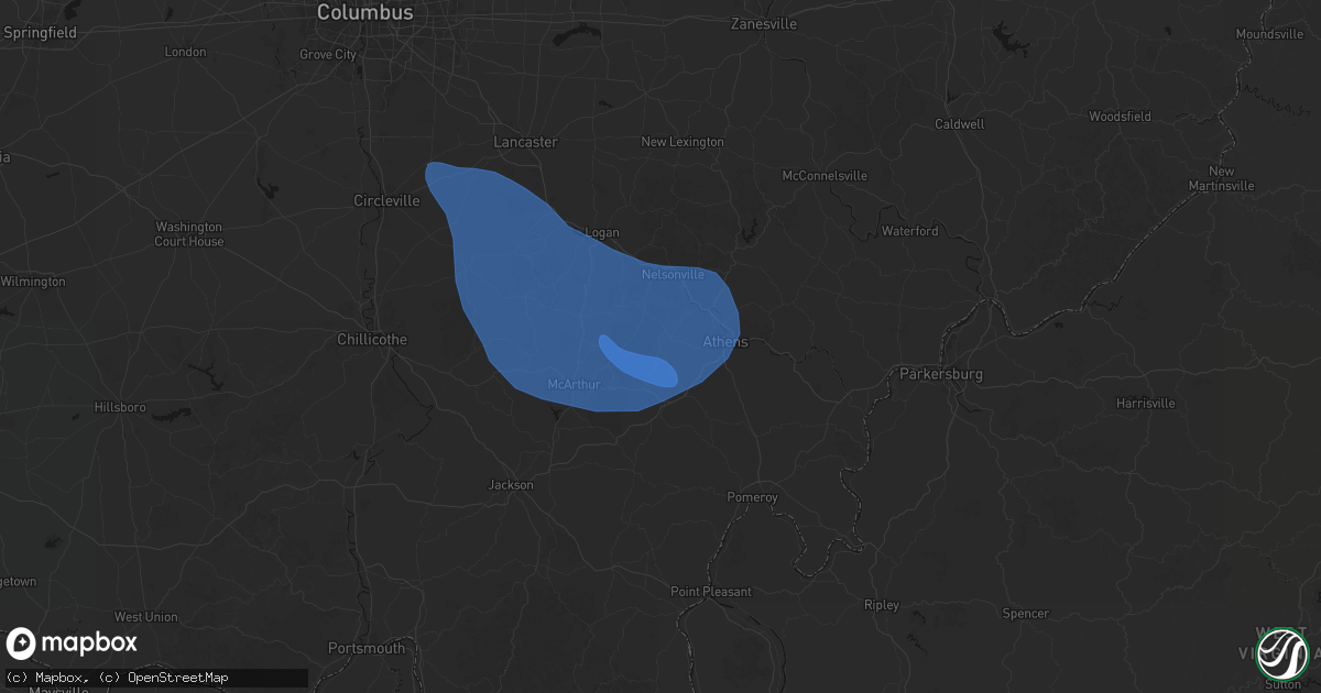 Hail map in New Marshfield, OH on September 19, 2026