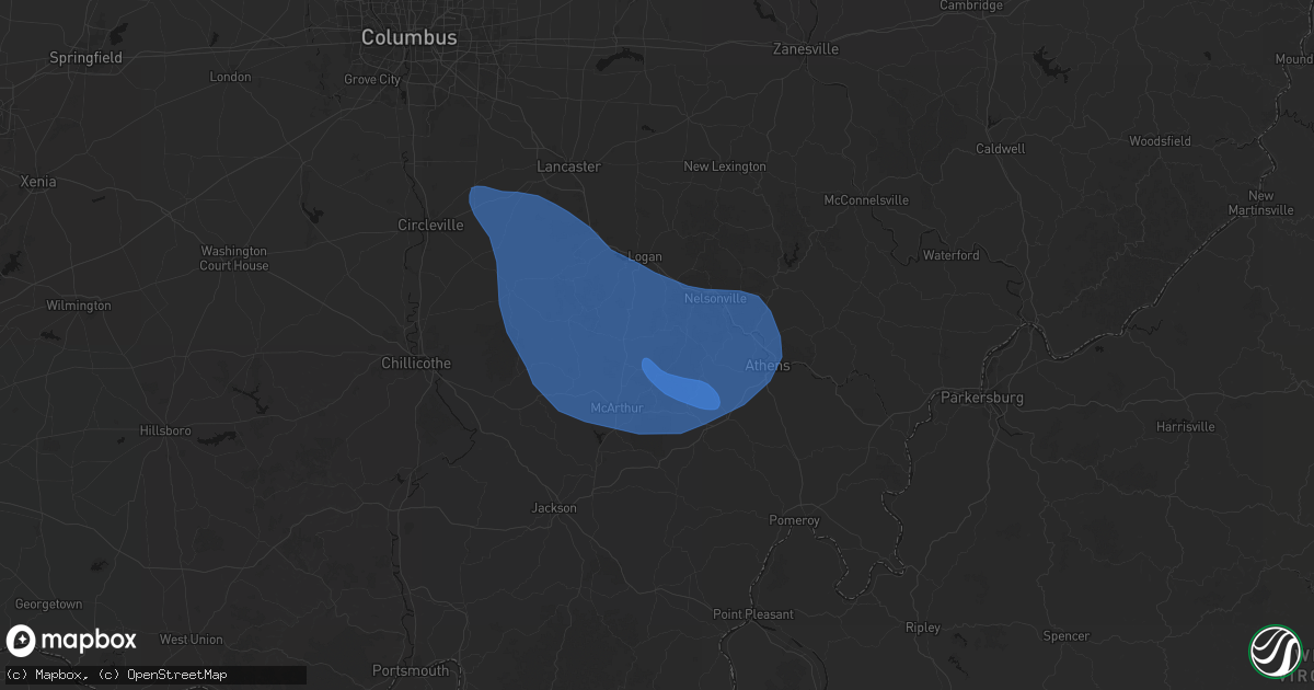 Hail map in New Plymouth, OH on September 19, 2026