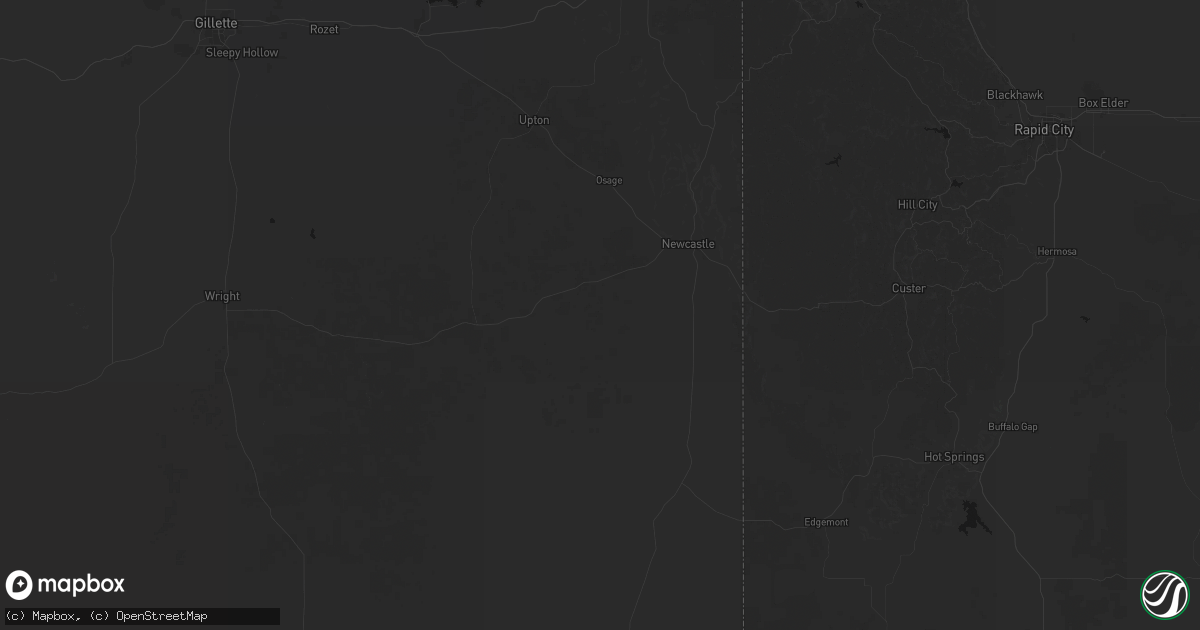 Hail map in Newcastle, WY on September 19, 2026