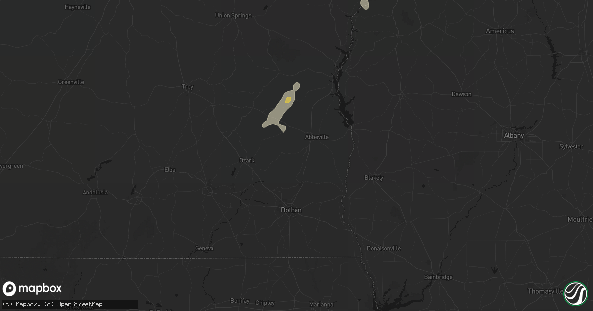 Hail map in Newville, AL on September 19, 2026