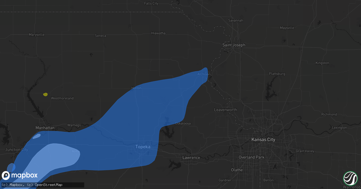 Hail map in Nortonville, KS on September 19, 2026
