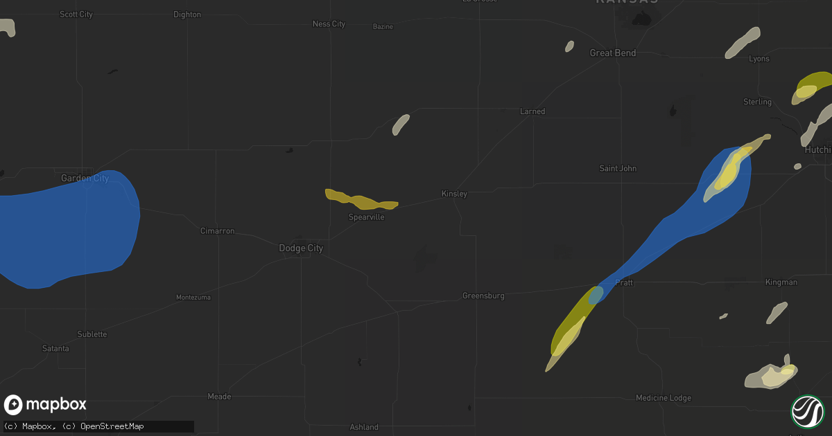 Hail map in Offerle, KS on September 19, 2026