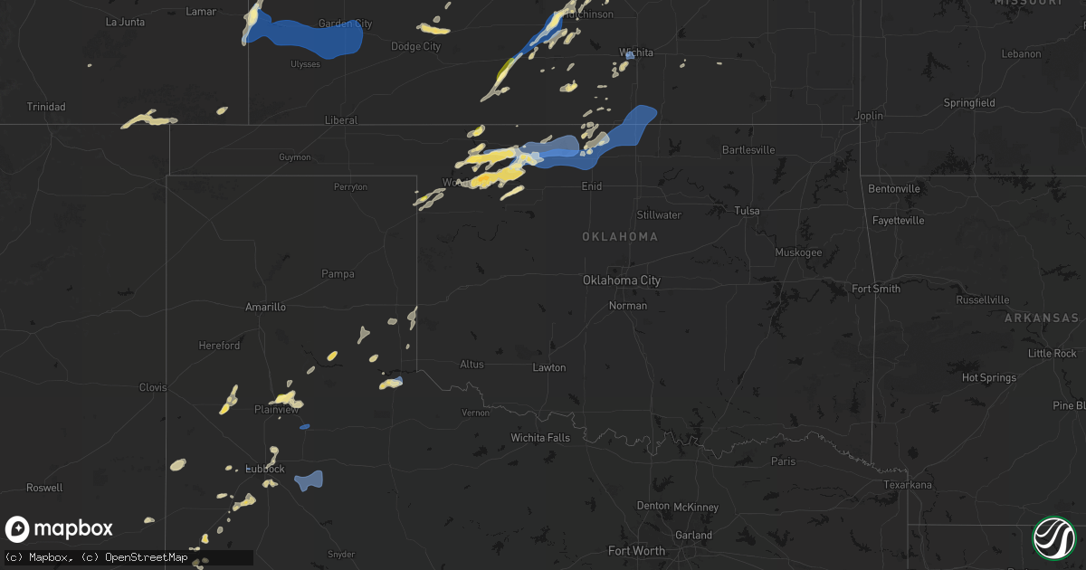 Hail map in Oklahoma on September 19, 2026