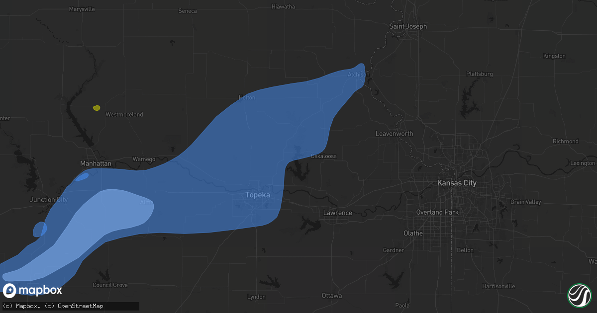 Hail map in Ozawkie, KS on September 19, 2026