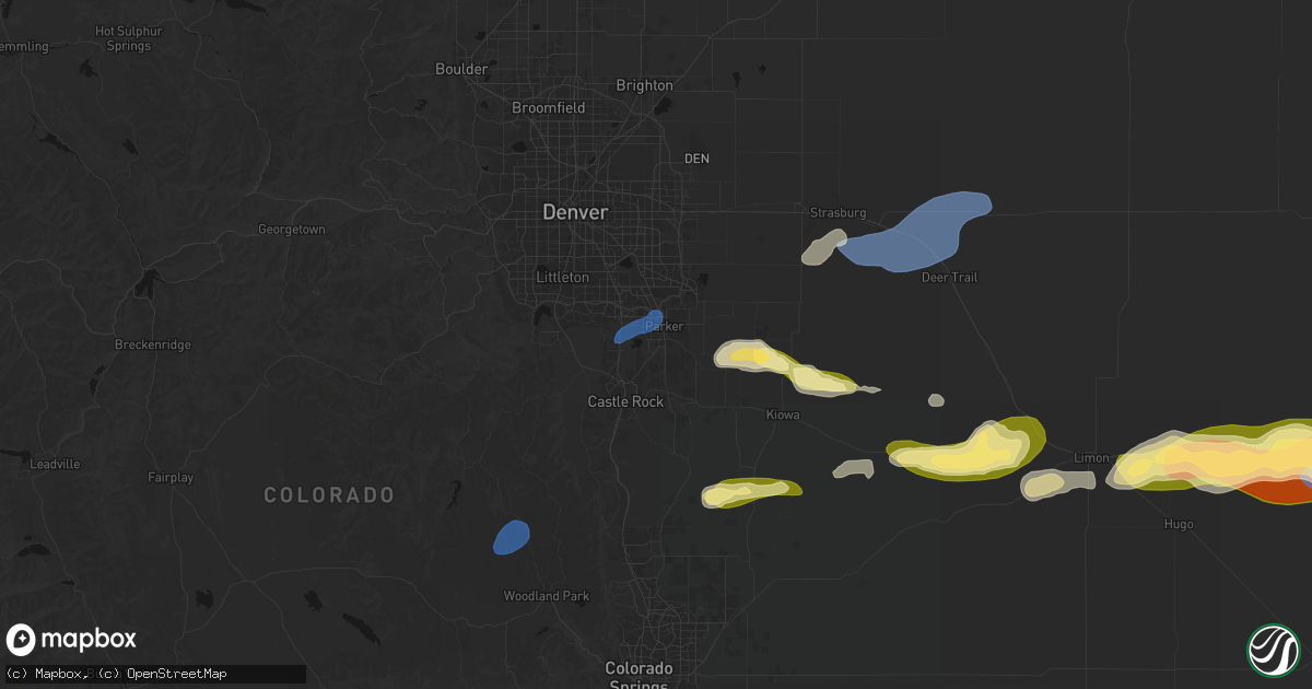 Hail map in Parker, CO on September 19, 2026