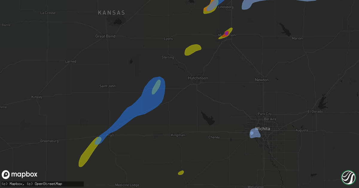 Hail map in Partridge, KS on September 19, 2026