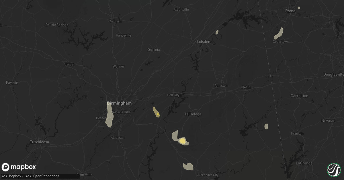 Hail map in Pell City, AL on September 19, 2026