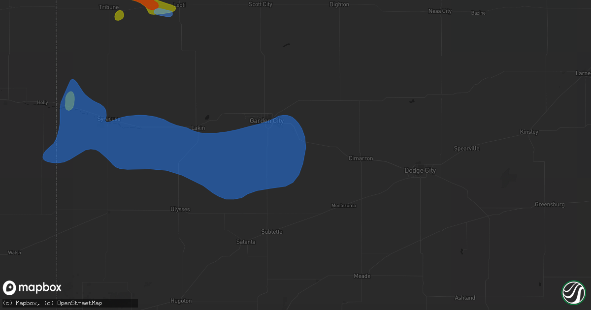 Hail map in Pierceville, KS on September 19, 2026