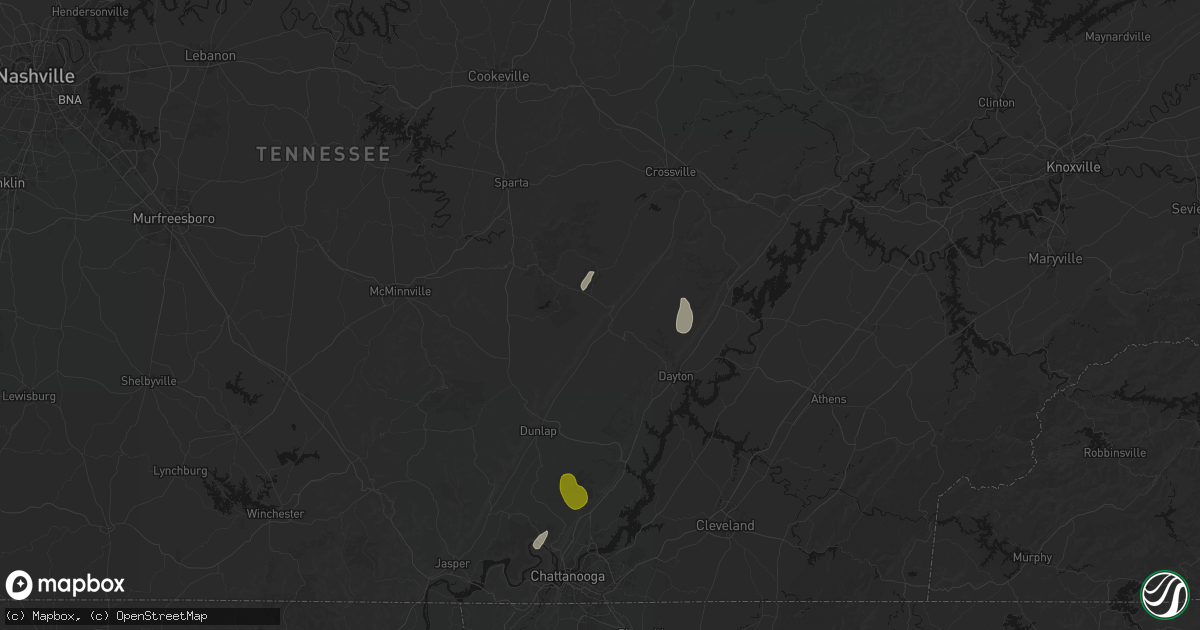 Hail map in Pikeville, TN on September 19, 2026