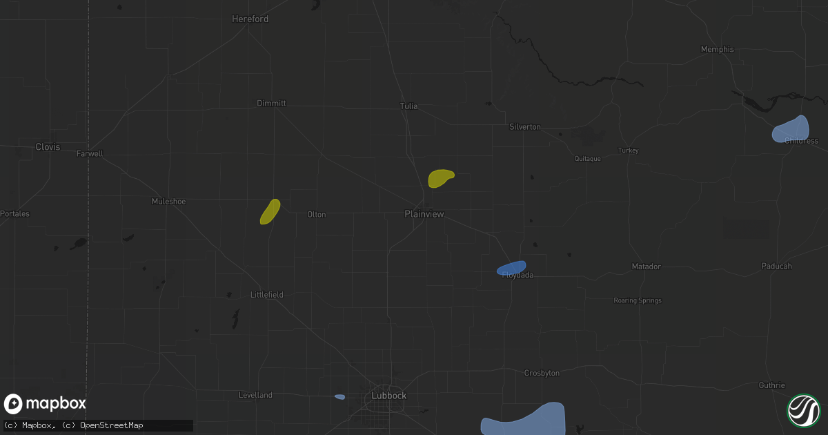 Hail map in Plainview, TX on September 19, 2026