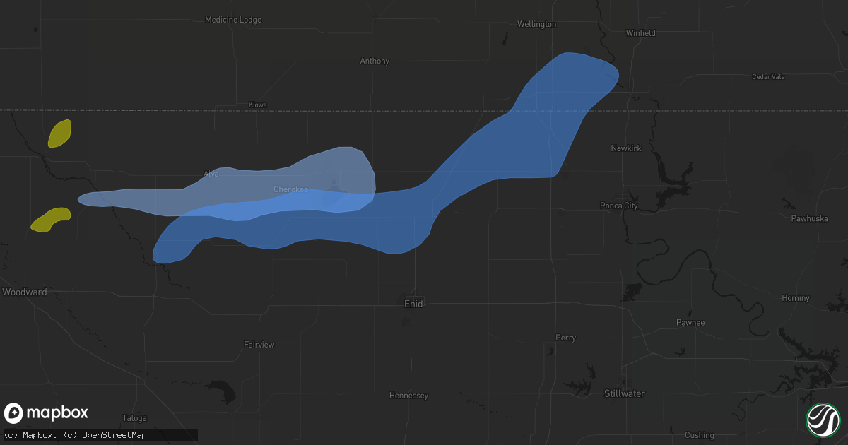 Hail map in Pond Creek, OK on September 19, 2026
