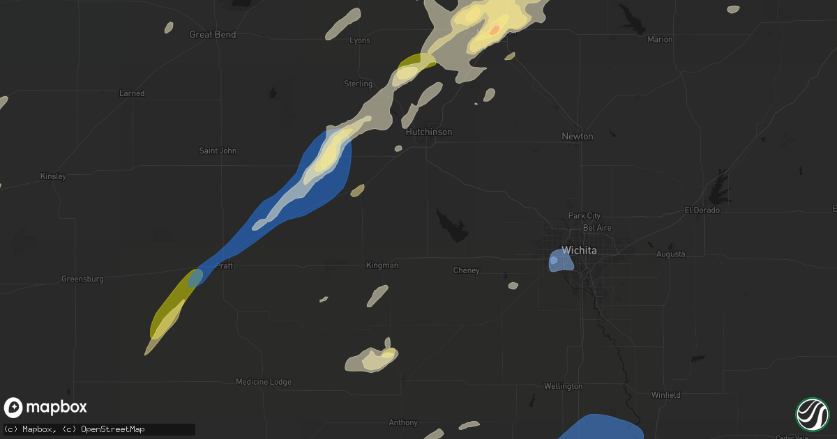 Hail map in Pretty Prairie, KS on September 19, 2026