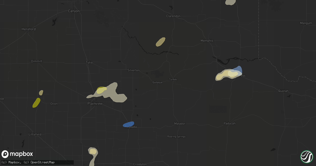 Hail map in Quitaque, TX on September 19, 2026