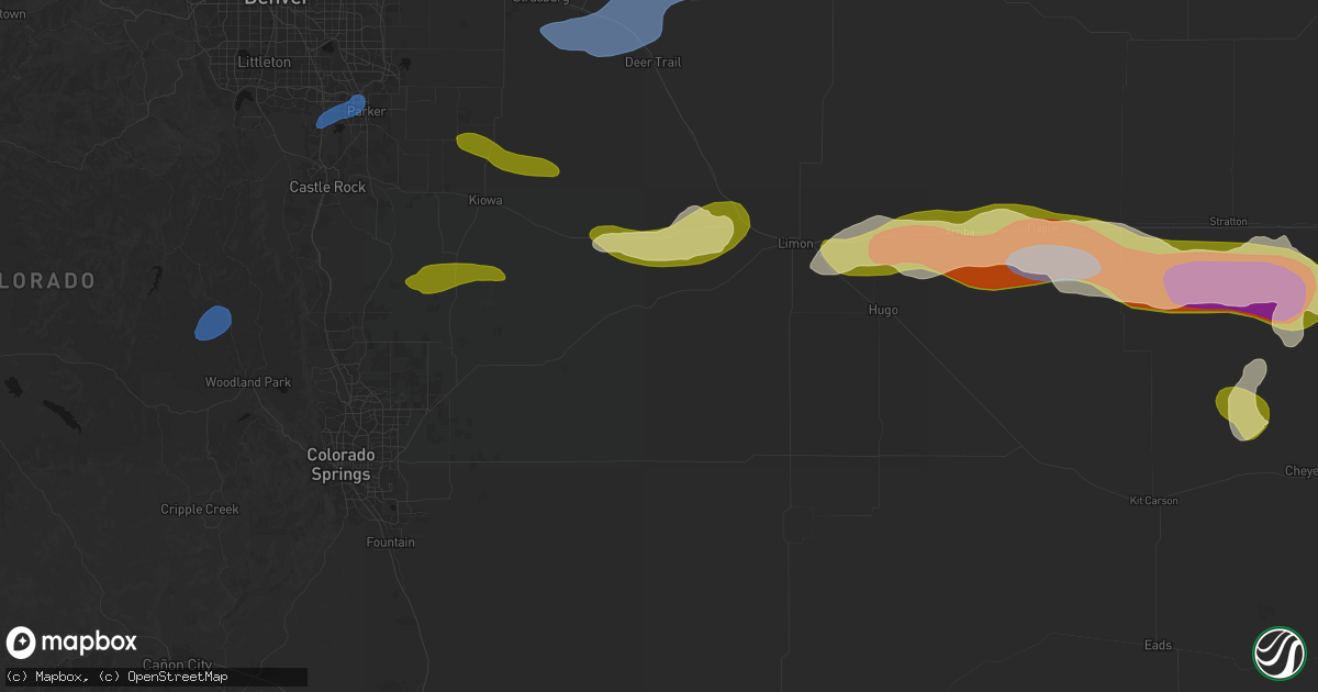 Hail map in Ramah, CO on September 19, 2026