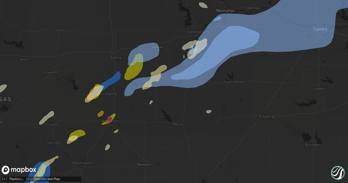 Hail map in Ramona, KS on September 19, 2026