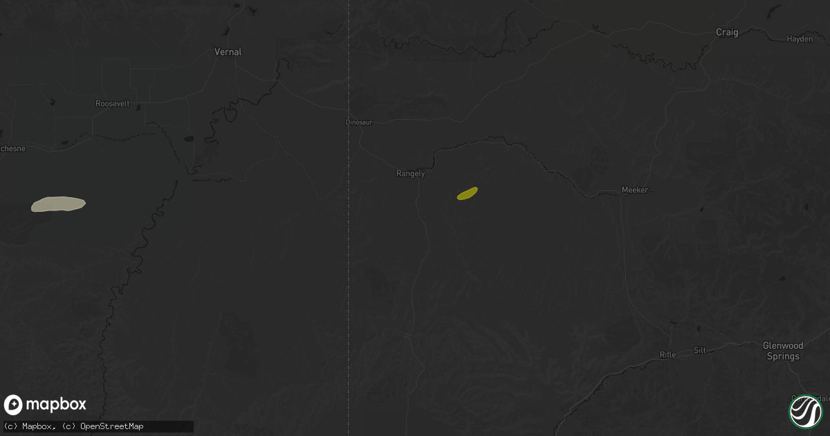 Hail map in Rangely, CO on September 19, 2026