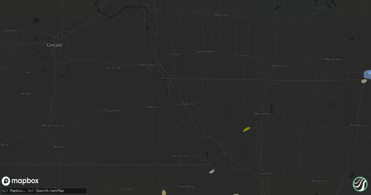 Hail map in Rock Port, MO on September 19, 2026