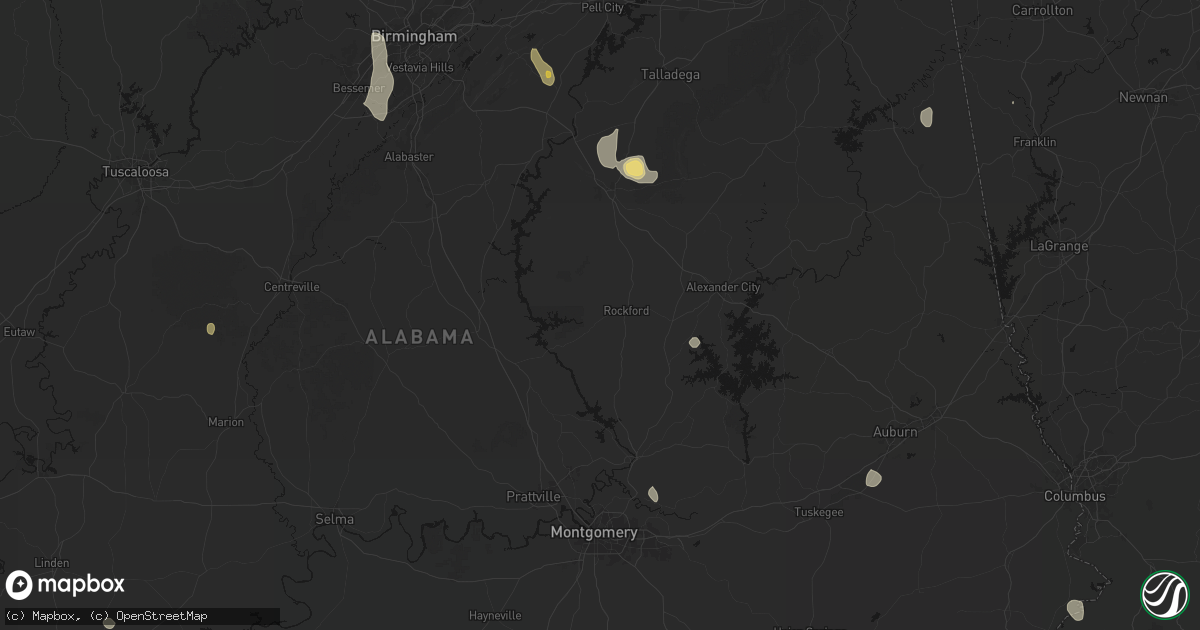 Hail map in Rockford, AL on September 19, 2026