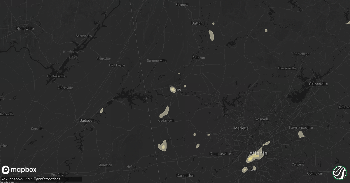 Hail map in Rome, GA on September 19, 2026