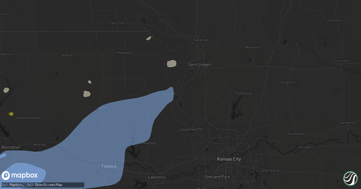 Hail map in Rushville, MO on September 19, 2026
