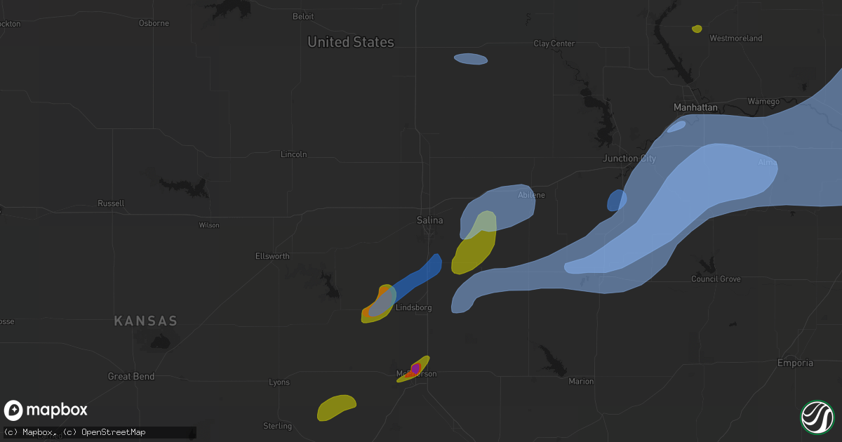 Hail map in Salina, KS on September 19, 2026