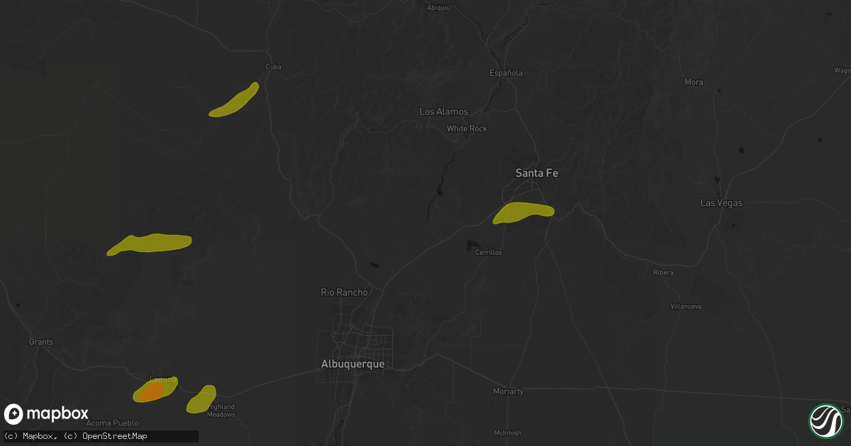 Hail map in Santo Domingo Pueblo, NM on September 19, 2026