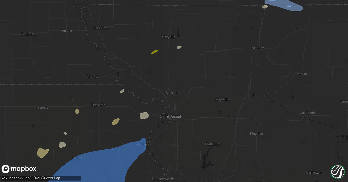Hail map in Savannah, MO on September 19, 2026