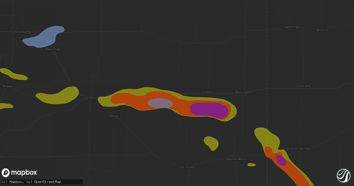 Hail map in Seibert, CO on September 19, 2026
