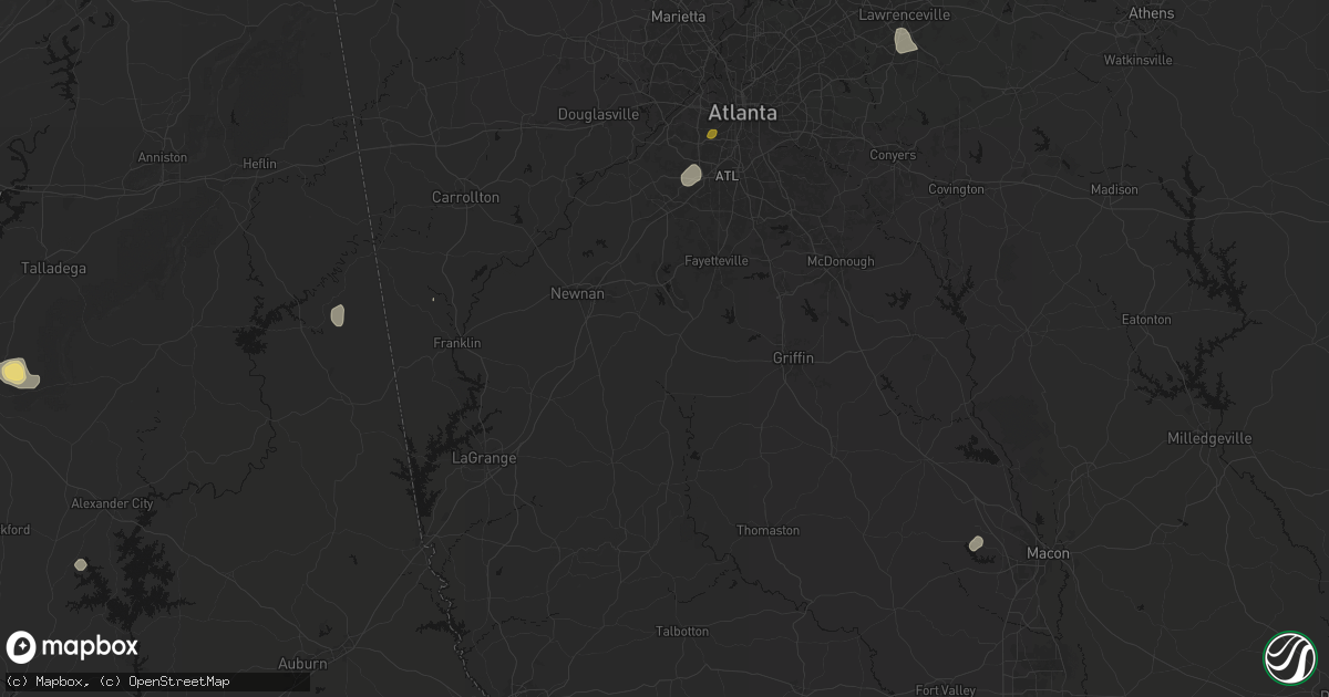 Hail map in Senoia, GA on September 19, 2026