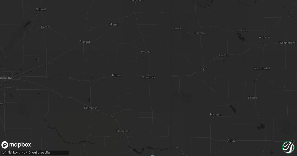 Hail map in Shamrock, TX on September 19, 2026