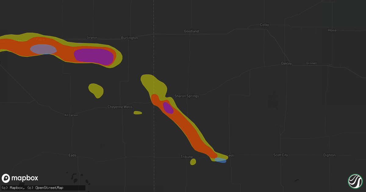 Hail map in Sharon Springs, KS on September 19, 2026