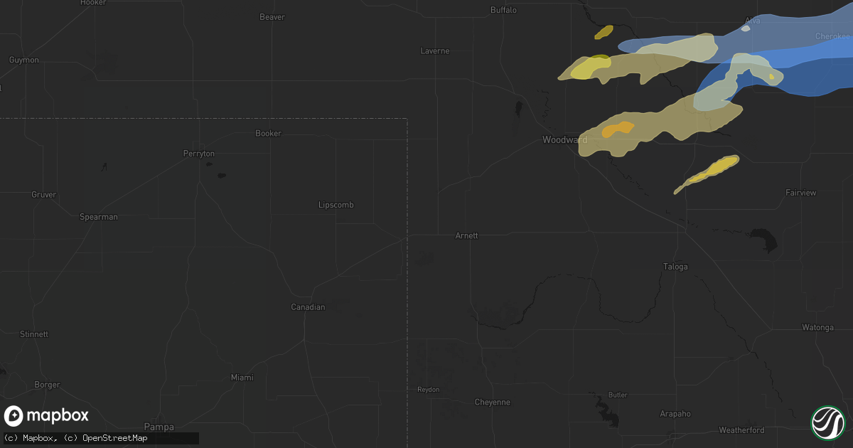 Hail map in Shattuck, OK on September 19, 2026