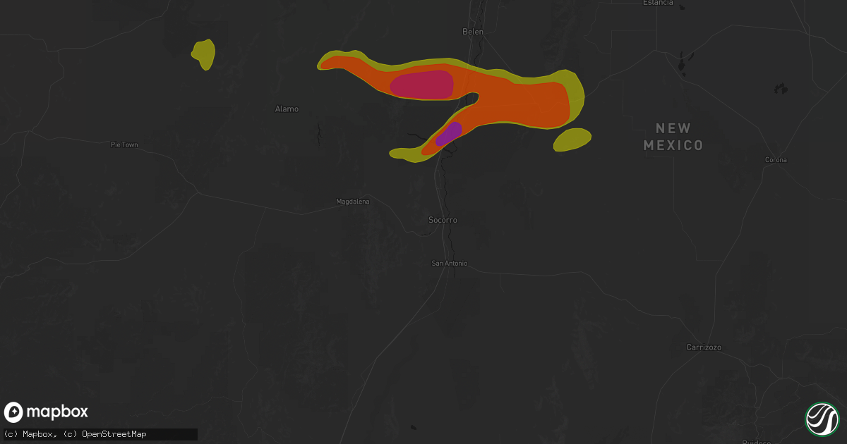 Hail map in Socorro, NM on September 19, 2026
