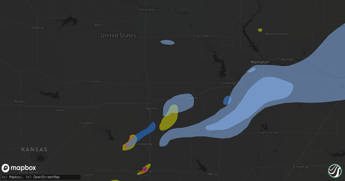 Hail map in Solomon, KS on September 19, 2026